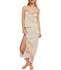 Free People Wish You Were Satin Cami & Slip Set