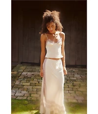Free People Wish You Were Satin Cami & Slip Set