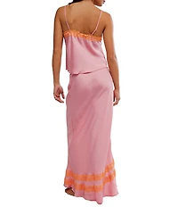 Free People Wish You Were Satin Cami & Slip Set
