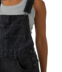 Free People Ziggy Square Neck Sleeveless Frayed Cuffed Hem Shortall Overalls