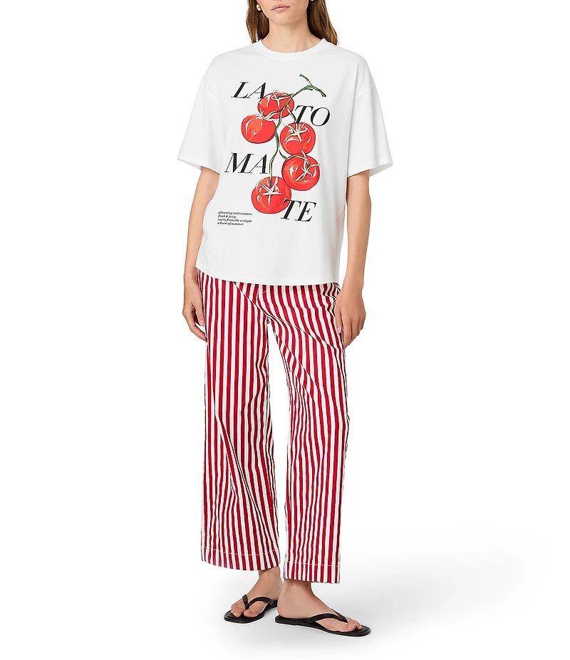 French Connection 30s Cotton Jersey La Tomate Round Neck Short Sleeve Oversized Tee
