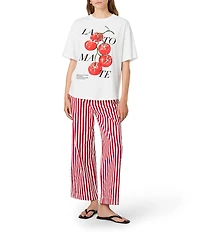 French Connection 30s Cotton Jersey La Tomate Round Neck Short Sleeve Oversized Tee