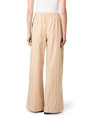 French Connection Aspen Linen Striped Drawstring Waist Wide Leg Pants