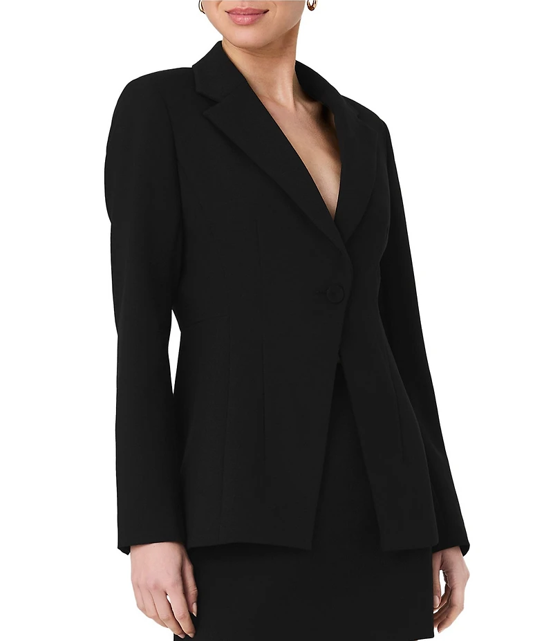 French Connection Azra Twill Cinched V-Neck Long Sleeve Blazer Jacket