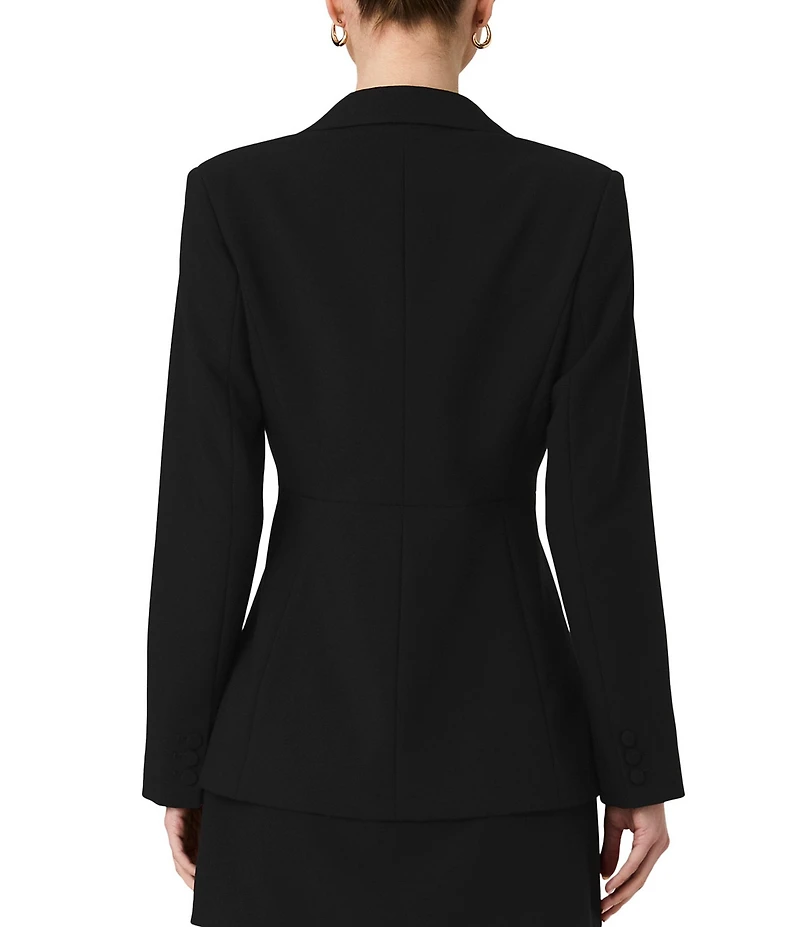 French Connection Azra Twill Cinched V-Neck Long Sleeve Blazer Jacket