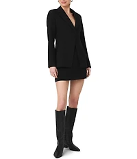 French Connection Azra Twill Cinched V-Neck Long Sleeve Blazer Jacket