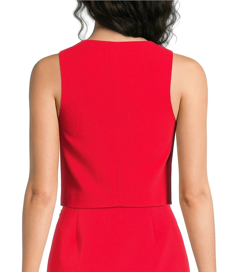 French Connection Azra Twill Double Breasted High Neck Sleeveless Coordinating Top