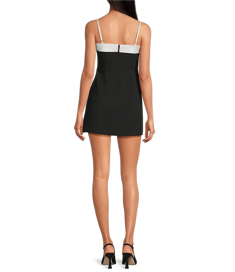 French Connection Azra Twill Square Neck Sleeveless Mini Dress