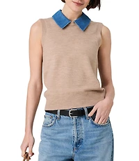 French Connection Babysoft Collared Sleeveless Vest Top