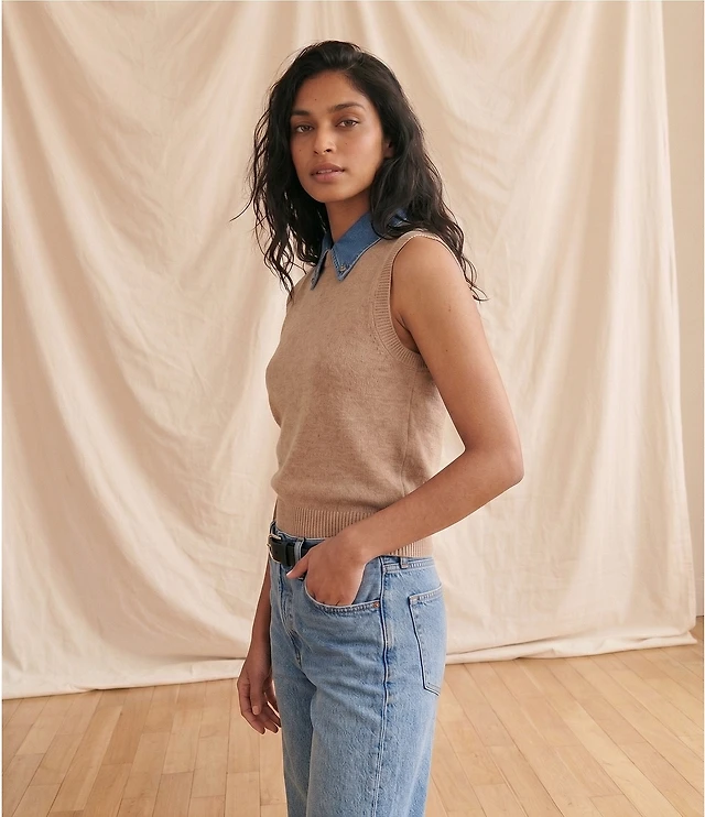 French Connection Babysoft Collared Sleeveless Vest Top