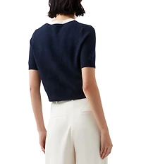 French Connection Babysoft Knit Crew Neck Short Sleeve Sweater Top