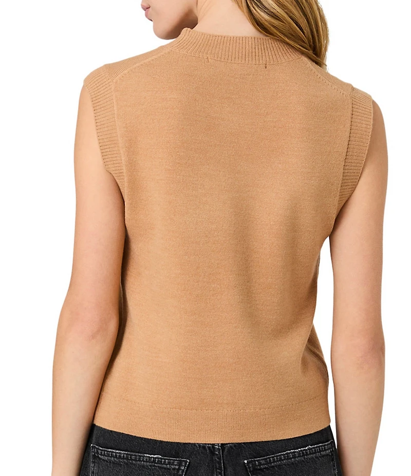 French Connection Babysoft Vertical Tick Crew Neck Sleeveless Top