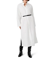 French Connection Cambria Cotton Collared Long Sleeve Maxi Shirt Dress