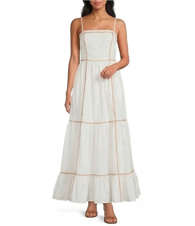 French Connection Cambria Square Neckline Sleeveless Maxi Dress