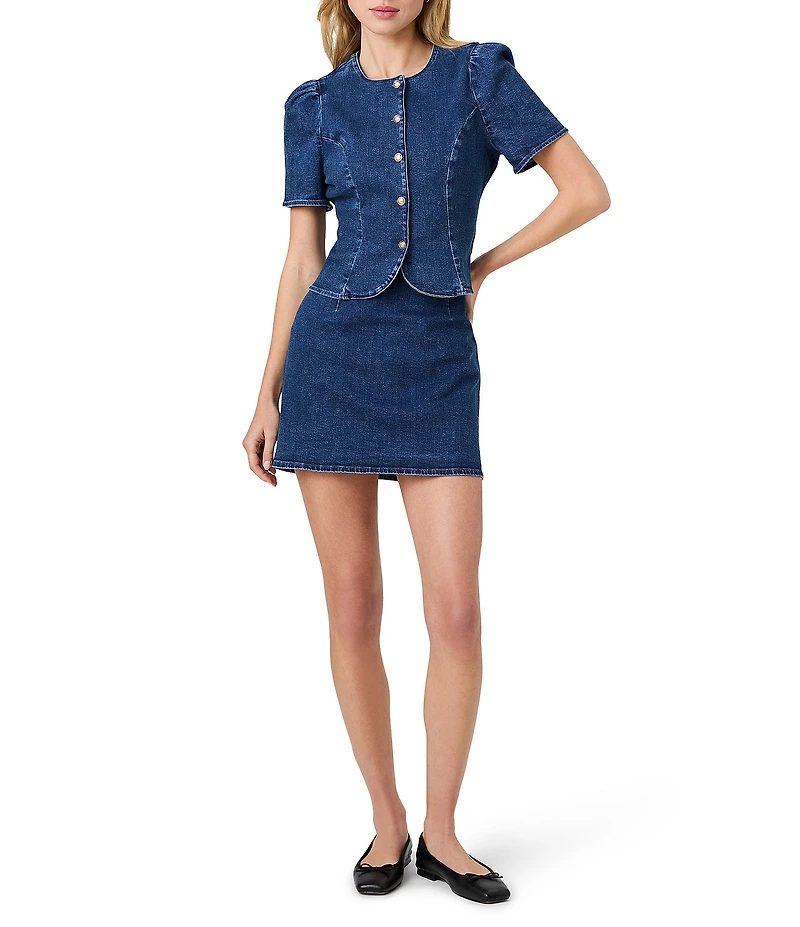 French Connection Delancey Denim Coordinating A-Line Mini Skirt