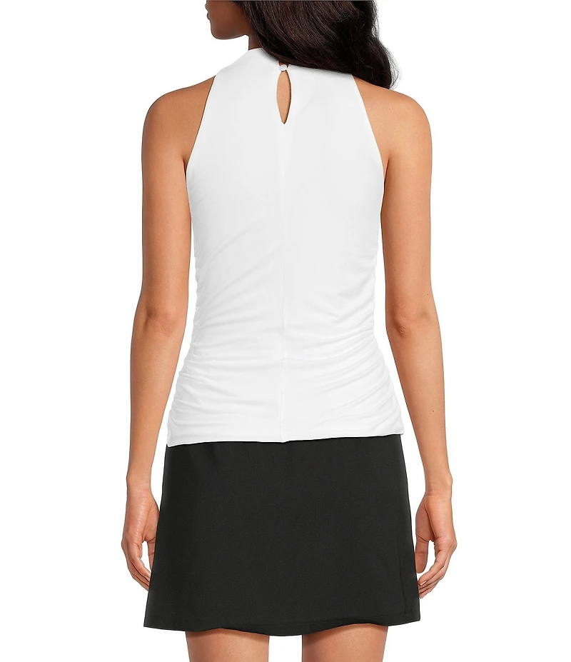 French Connection Gibson Jersey Ruched Cowl Neck Sleeveless Top
