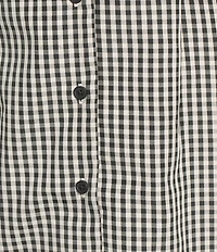 French Connection Gingham Round Neck Sleeveless Button Front Mini Dress