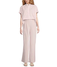 French Connection Harry Suiting High Waisted Coordinating Wide Leg Pants