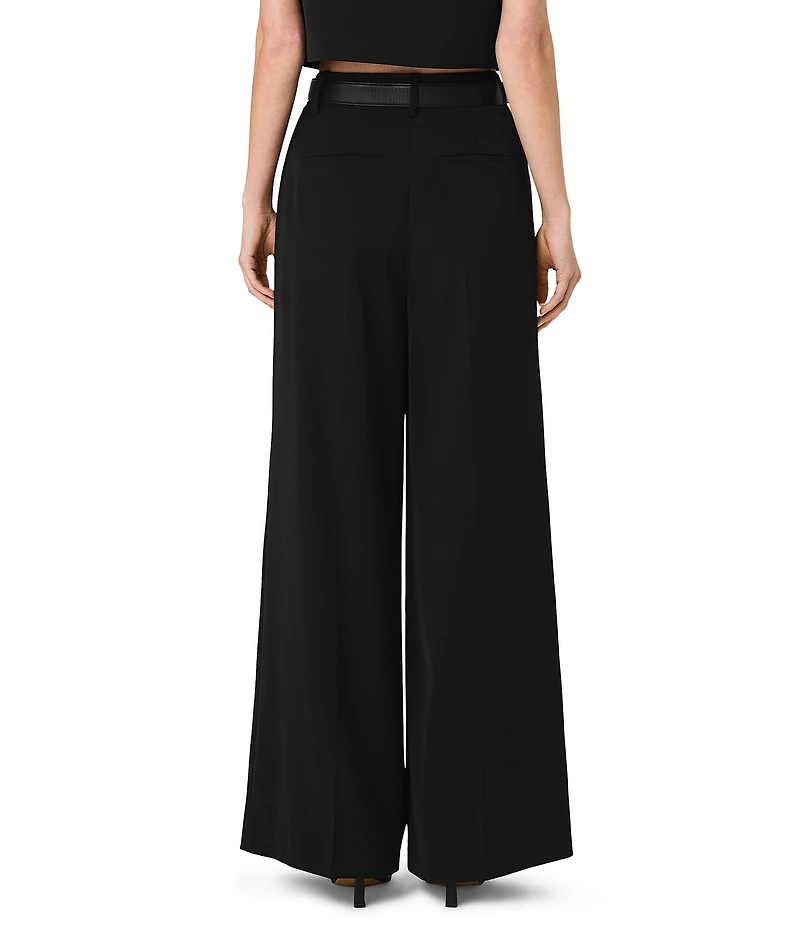 French Connection Harry Suiting High Waisted Wide Leg Trouser Pant