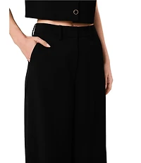 French Connection Harry Suiting High Waisted Wide Leg Trouser Pant