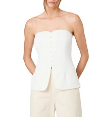 French Connection Harry Suiting Strapless Sweetheart Neck Tailored Top