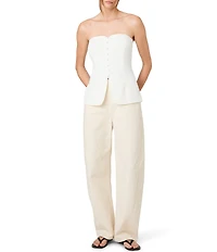 French Connection Harry Suiting Strapless Sweetheart Neck Tailored Top