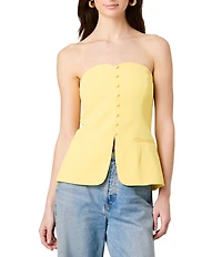 French Connection Harry Suiting Strapless Sweetheart Neck Tailored Top