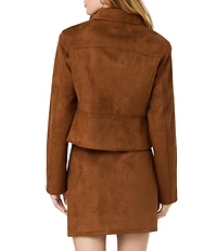 French Connection Laney Suede Collared Long Sleeve Tailored Jacket