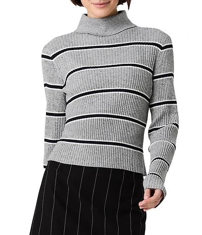 French Connection Mason Knit Varsity Stripe Turtleneck Long Sleeve Top
