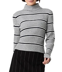 French Connection Mason Knit Varsity Stripe Turtleneck Long Sleeve Top