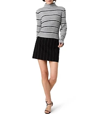 French Connection Mason Knit Varsity Stripe Turtleneck Long Sleeve Top