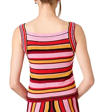 French Connection Motley Knit Stripe Square Neck Sleeveless Coordinating Top