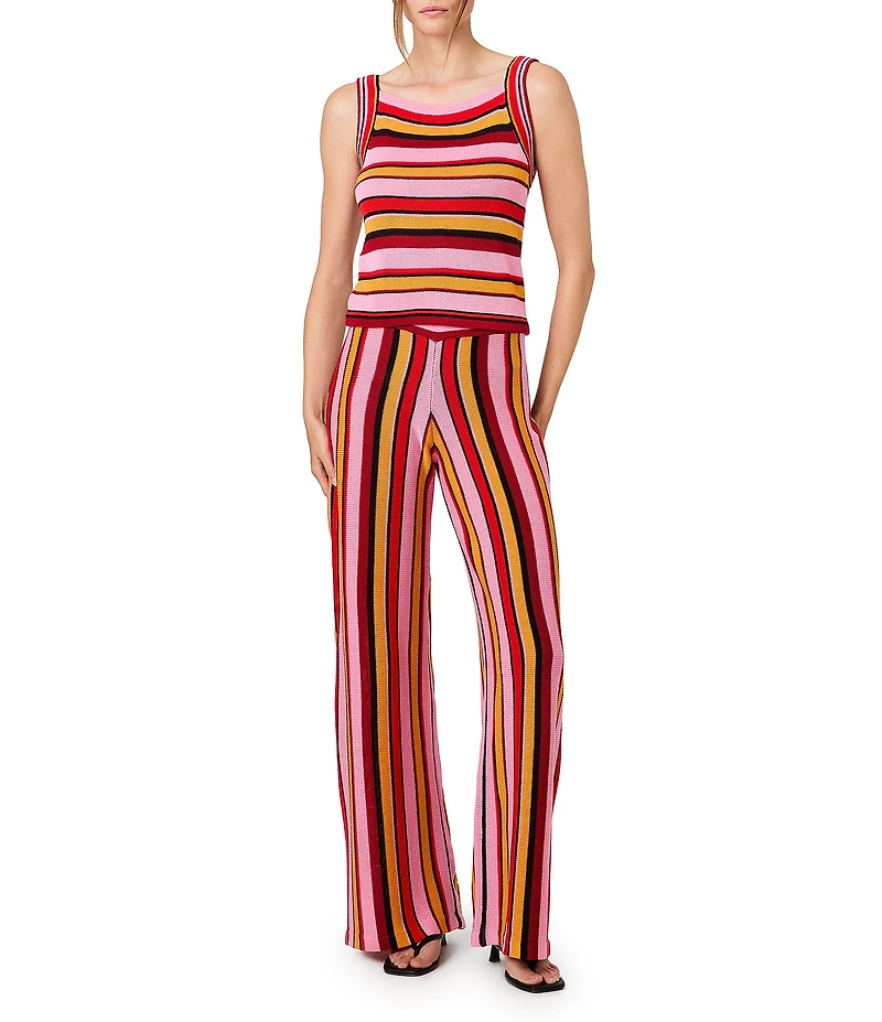 French Connection Motley Knit Stripe Square Neck Sleeveless Coordinating Top