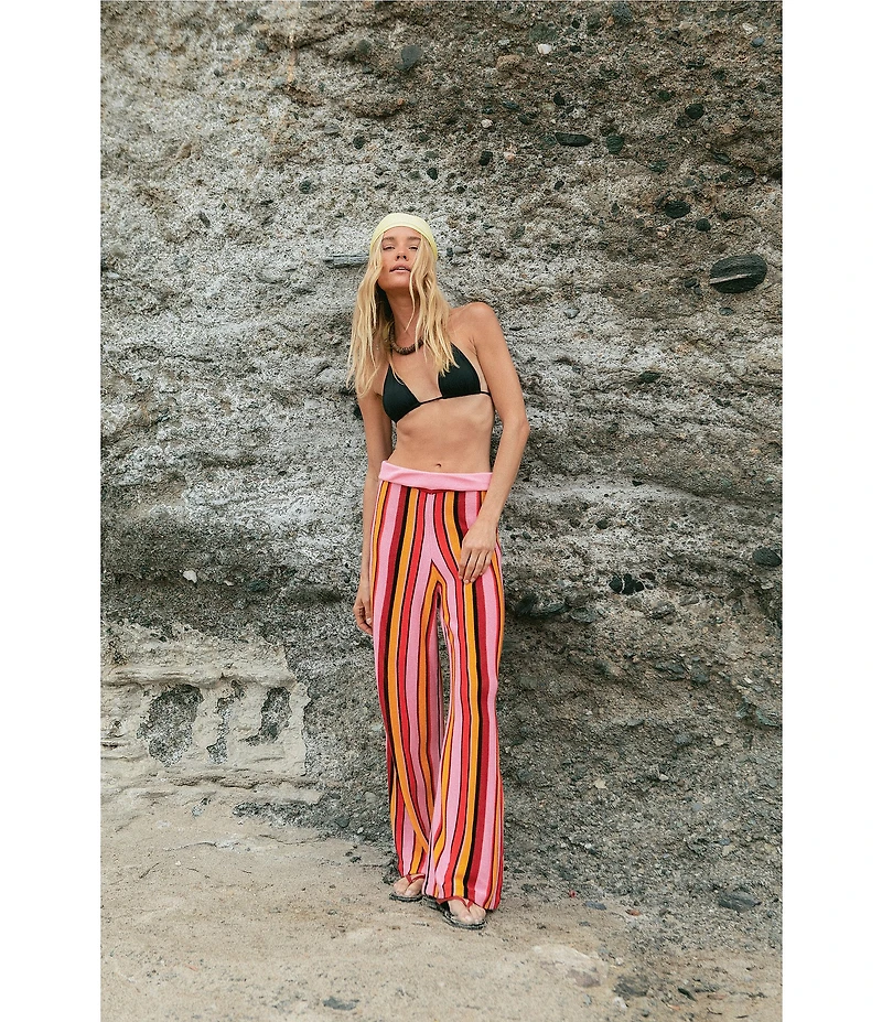 French Connection Motley Knit Striped Coordinating Flare Pant