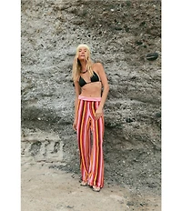 French Connection Motley Knit Striped Coordinating Flare Pant