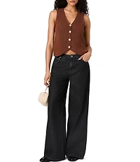 French Connection Mozart V-Neck Sleeveless Rib Knit Vest Top