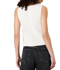 French Connection Mozart V-Neck Sleeveless Rib Knit Vest Top