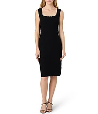French Connection Nellis Square Neck Sleeveless Crochet Knit Midi Dress