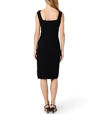French Connection Nellis Square Neck Sleeveless Crochet Knit Midi Dress