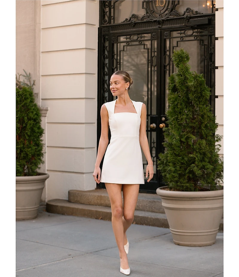 French Connection Ruth Whisper Square Neck Sleeveless Mini Dress