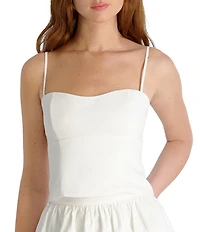 French Connection Sateen Sweetheart Neck Sleeveless Coordinating Bustier Cami Top