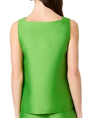 French Connection Structured Taffeta High Square Neck Sleeveless Coordinating A-Line Top