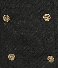 French Connection Structured Tweed Double Breasted Crew Neck Sleeveless Mini Dress