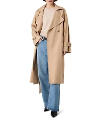 French Connection Trench Twill Collared Long Raglan Sleeve Trench Coat