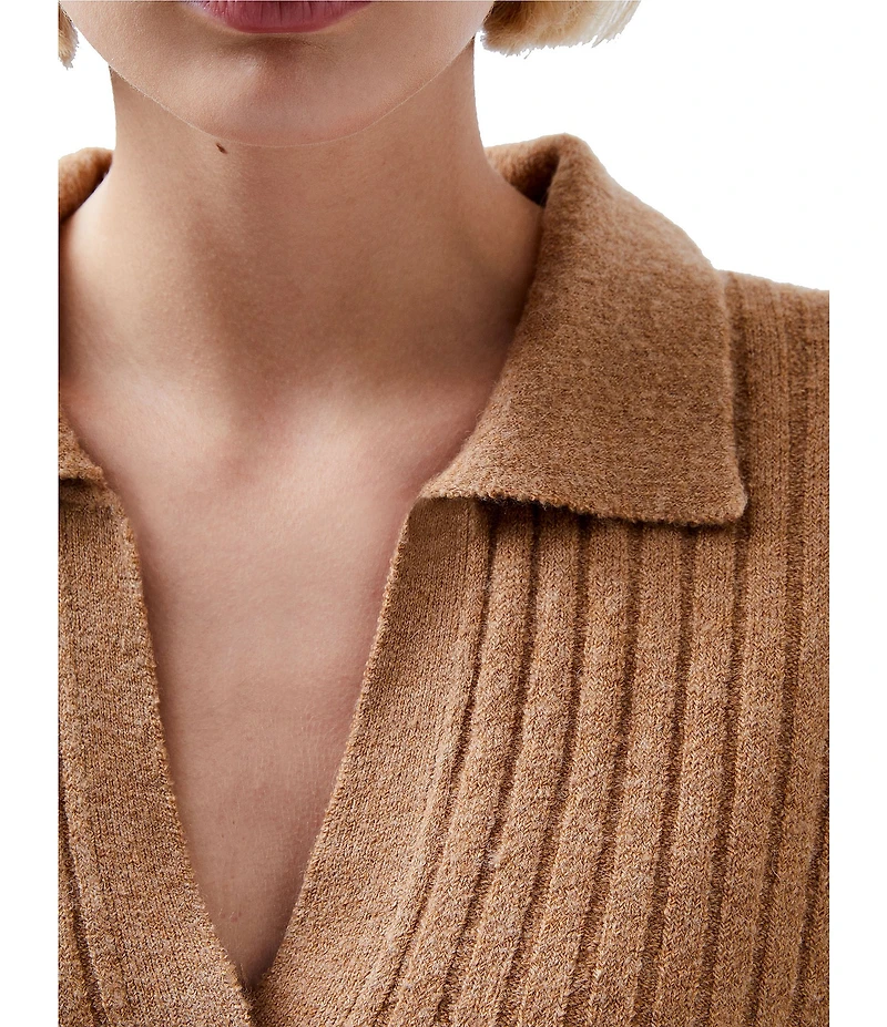 French Connection Vharie Point Collar Neck Long Sleeve Sweater