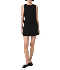 French Connection Whisper Double Breasted Round Neck Sleeveless Mini Dress