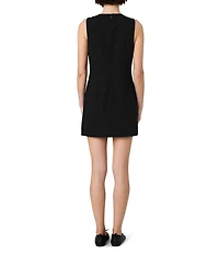 French Connection Whisper Double Breasted Round Neck Sleeveless Mini Dress