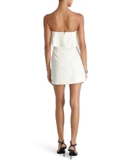 French Connection Whisper Strapless Fold Over Frill Neck A-Line Mini Dress