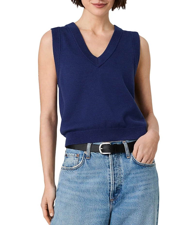French Connection Willa Knit V-Neck Sleeveless Vest Top