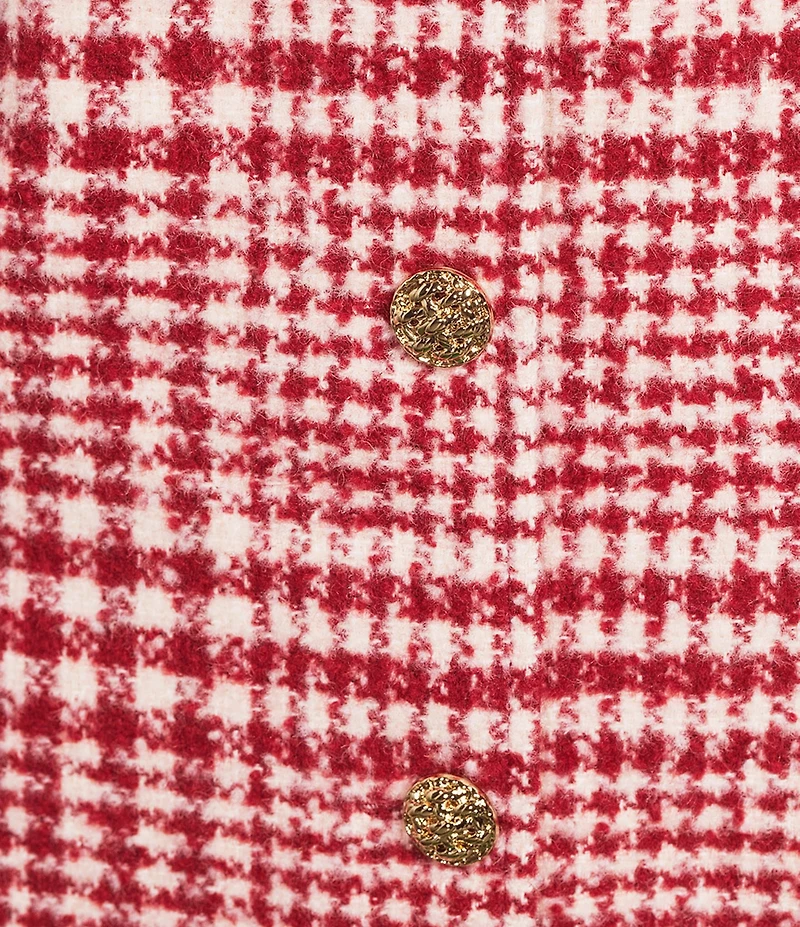 French Connection Wool Blend Brushed Houndstooth Mini Skirt